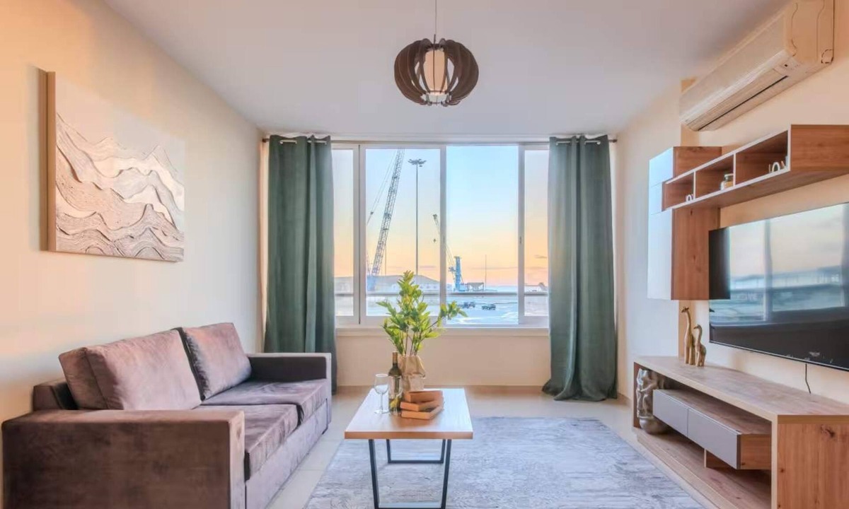 Larnaca Apartment | 2BR Sunrise Port View Apt Steps from Finikoudes