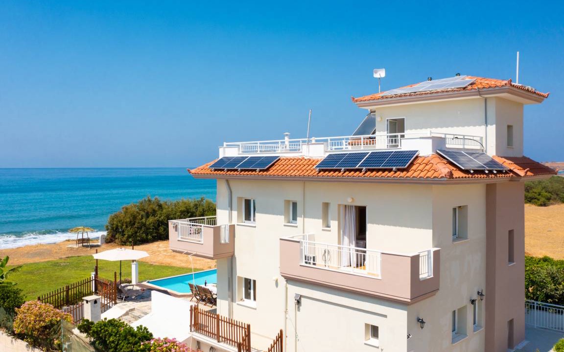 Ayia Marina Chrysochous Villa | Kalisto Beach Villa: Large Private Pool, Walk to Beach, Sea Views, A/C, WiFi