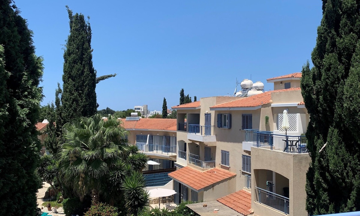 Paphos Apartment | Penthouse Apartment with Large Balcony Overlooking the Pool and Private Garden