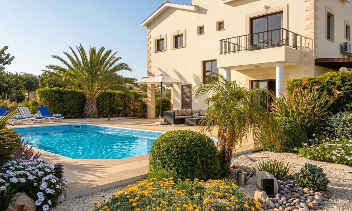 Kouklia Villa | Quiet sea view villa with private pool and large garden