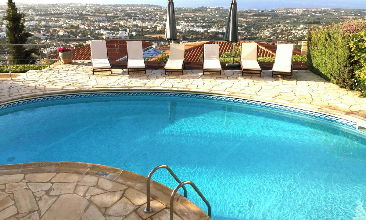 Peyia Town Villa | Spectacular views, own pool, games room, free wifi/aircon regularly upgraded