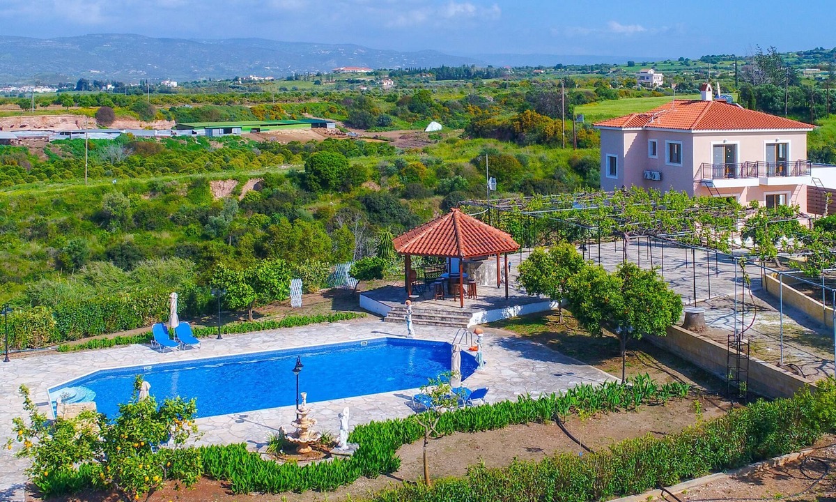 Latchi Villa | Villa Athina Finiki: Private pool and gardens, A/C, Wi Fi, sea views