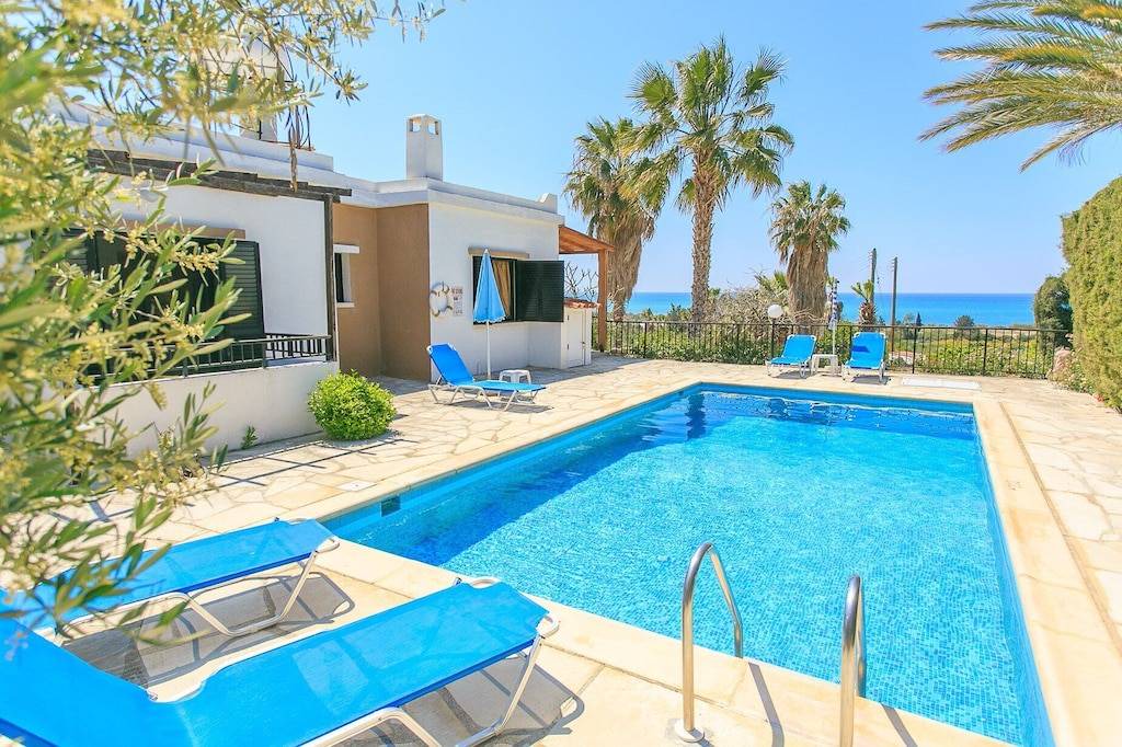 Pegeia Villa | Villa Lela Tria: Large Private Pool, Walk to Beach, Sea Views, A/C, WiFi