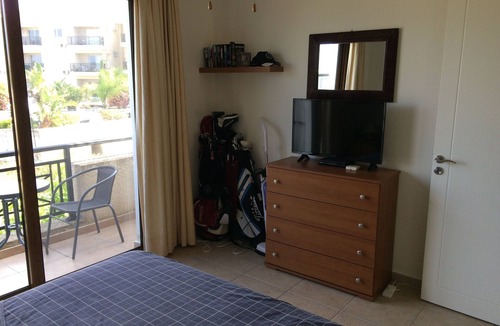 Paphos Apartment | Fabulous Roof Terrace near Tombs of the Kings on small complex with pool