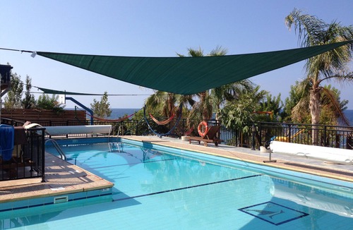 Pomos Villa | Front beach 3 bedrooms VIlla, huge heated swimming pool 15X5X10 meters L shape