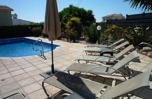 Peyia Town Villa | Large detached family Villa with private pool and beautiful gardens, full a/c.