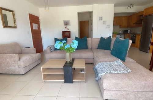 Paphos Apartment | Luxury G/Floor Apt, Pool, A/C, TV, WIFI, Patio/Garden & Pvt. Parking at door.