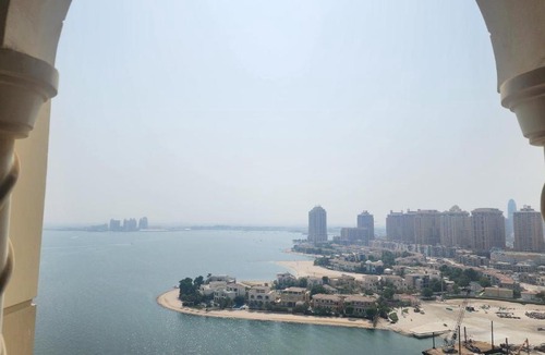 Doha Apartment | Pearl of Viva Bahriya Beachfront Studio with Panoramic Sea View, Balcony, Pool & Private Beach