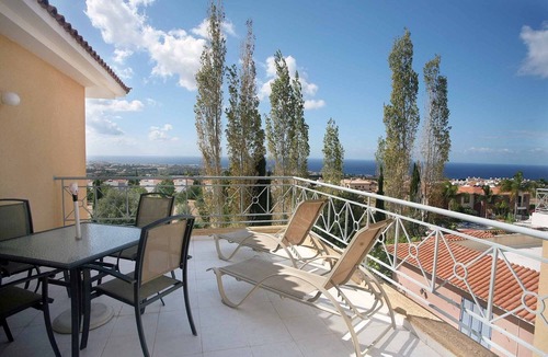 Tala Apartment | Penthouse Sea View Apartment in Tala, Paphos, Cyprus in quiet location with pool