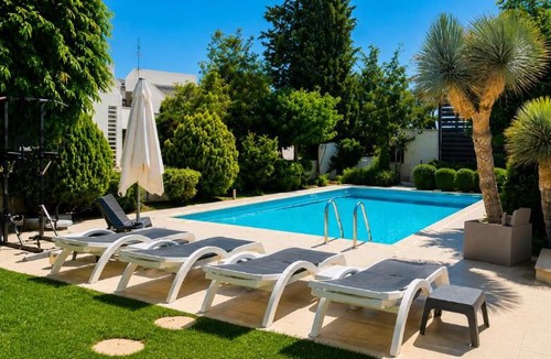 Agios Tychon Villa | SeaView 6BR Villa with Heated Pool, Spa & Private Cinema