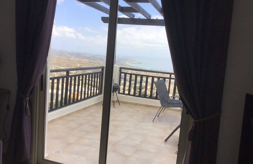 Peyia Town Apartment | Stunning panoramic sea & mountain views from south facing balcony