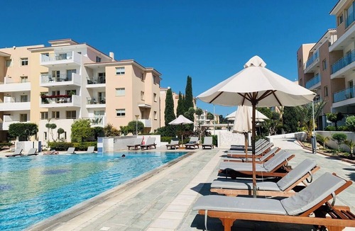 Universal Apartment | Sunny 2BR at Elysia Park w/Balcony, Outdoor & Heated Pool, Gym - Central Paphos