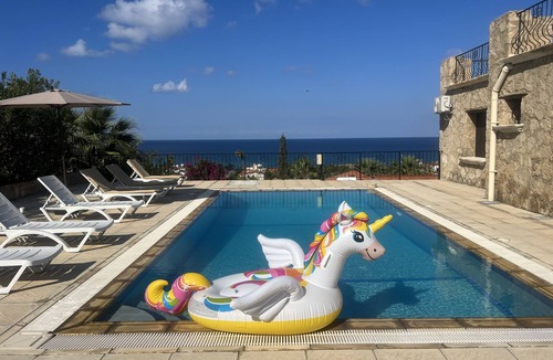 Agios Nikolaos Villa | Traditional Stone villa with a private pool, sea and mountainview & fast Wifi