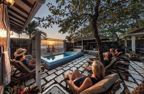 Pochomil Cabin | Two Beachfront Casitas for 8 | Pool, A/C, Wi-Fi & Cable TV