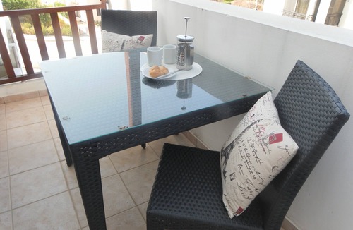 Peyia Town Apartment | Wonderful studio with double bed, kitchen & shower room, sunny balcony