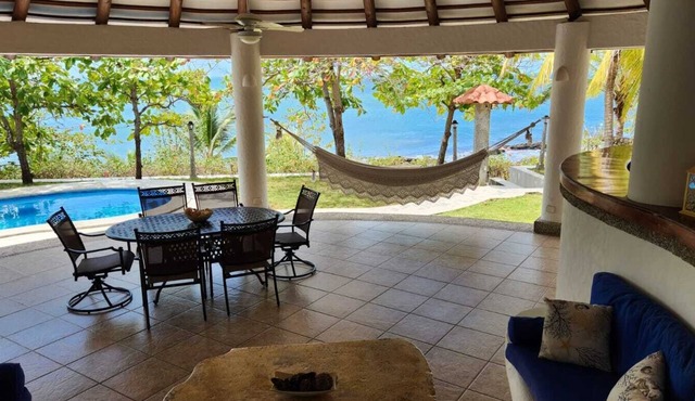 Casa Lighthouse beachfront with pool and a 3rd story view outdeck in Playa Hermosa