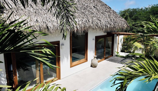 MAHALO Charming 2-bedroom Villa Palmera on the beach with Pool, AC and Starlink! in Popoyo