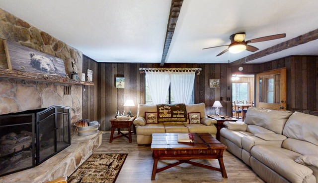 Secluded home with deck, firepit, sunroom, gas fireplace, & W/D in Murphy