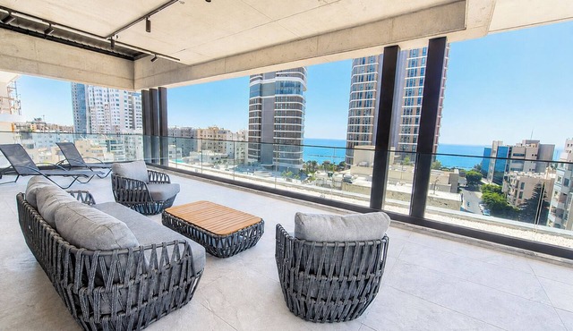 The Seaview 3 bedroom penthouse with a large furnished veranda