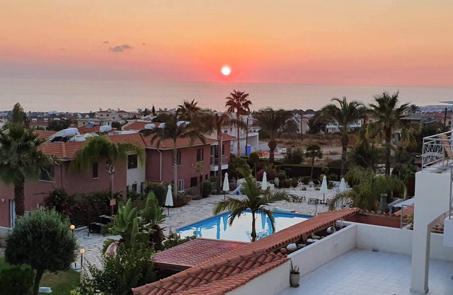 Penthouse Sea View Apartment in Tala, Paphos, Cyprus in quiet location with pool