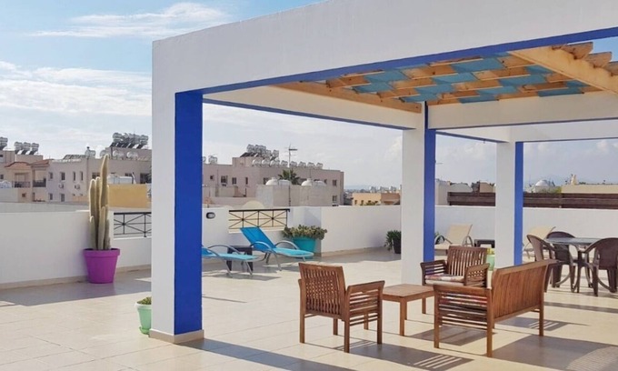Oroklini Apartment | Penthouse Apartment With Large Sun Soaked Veranda And Communal Swimming Pool