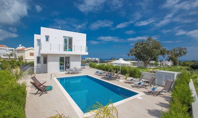 Protaras Villa | Villa Davina,Brand New, Luxury 5BDR Protaras Villa with Private Pool + Sea Views