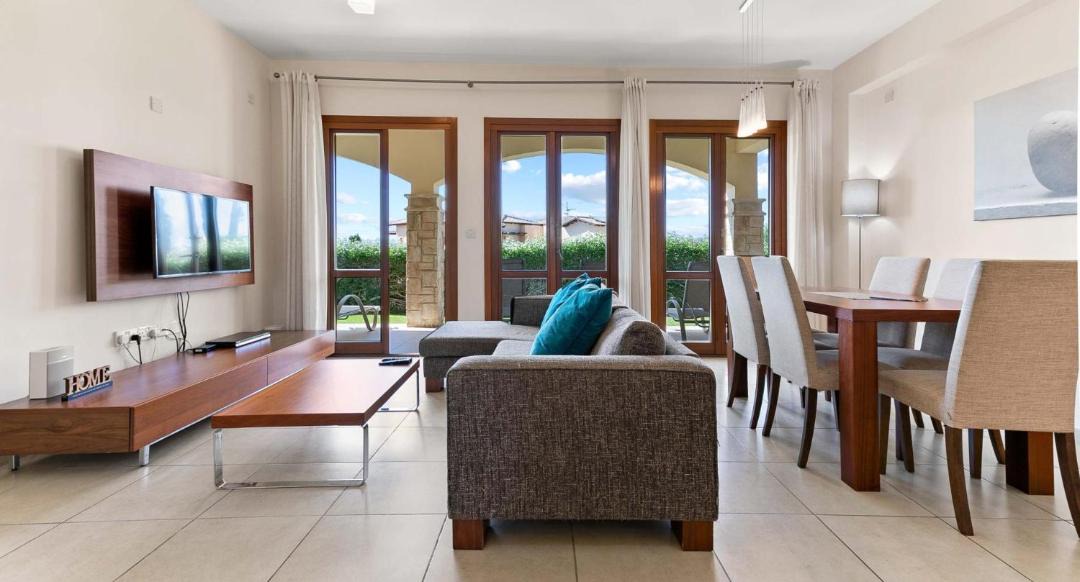 Aphrodite Hills Apartment | Lovely Ground Floor Apartment Pomos with Private Garden and Communal Pool - Aphrodite Hills Resort