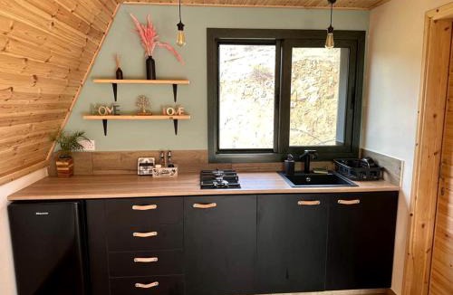 Arakapas House | Panoramic Mountain A-Frame Cabin Retreat with Fireplace in Limassol, Cyprus